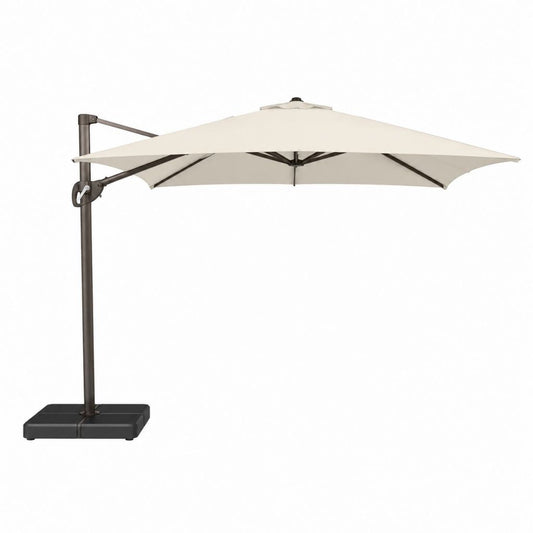 Ampelschirm Sonnenschirm Beige Polyester Stahl quadratisch 300 x 300 cm mit Kreuzfuß
