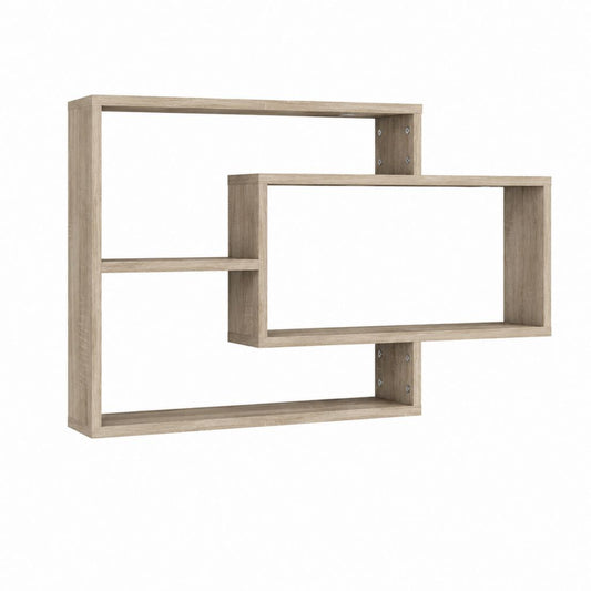 Wandregal Hängeregal Eiche-Optik Spanplatte rechteckig 80 x 60 x 15 cm