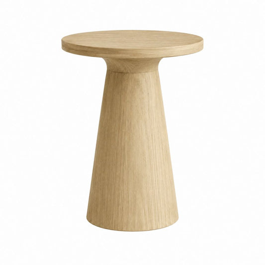 Beistelltisch hellbraun aus Eichenfurnier und MDF rund Ø 50 cm Höhe 60 cm