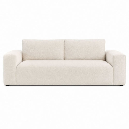 2-Sitzer Sofa Cremeweiß mit Polyester-Bouclé-Bezug 200 x 90 x 75 cm