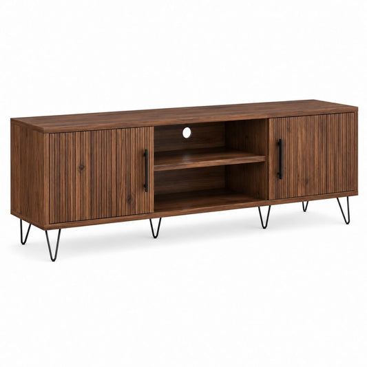 TV-Lowboard Walnussbraun MDF Rechteckig 180 x 40 x 60 cm