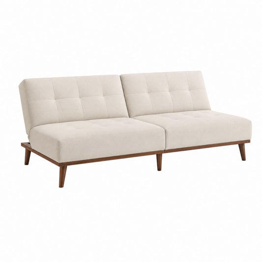 Schlafsofa 2-Sitzer Beige Polyester Rechteckig mit Massivholzgestell 180 x 86 x 83 cm